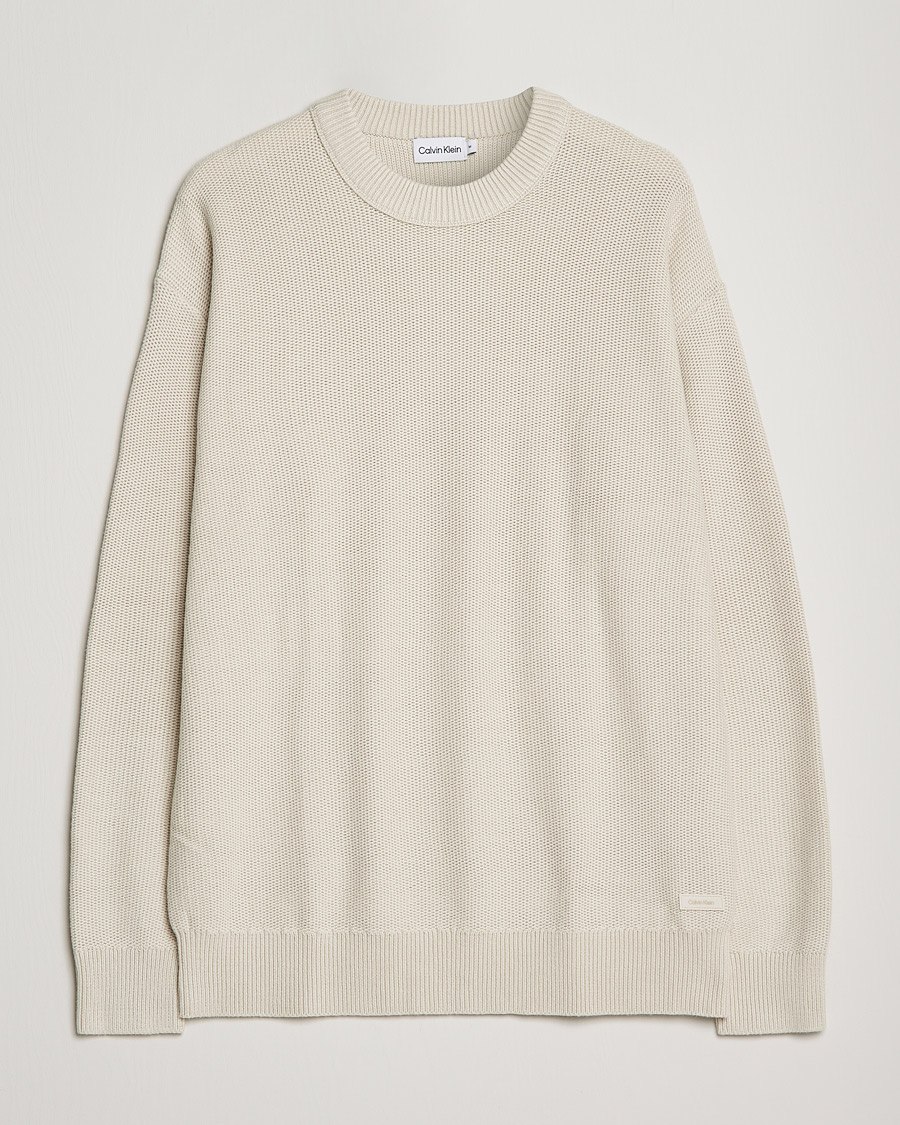 Uomini | Maglieria | Calvin Klein | Texture Knitted Sweater Stony Beige