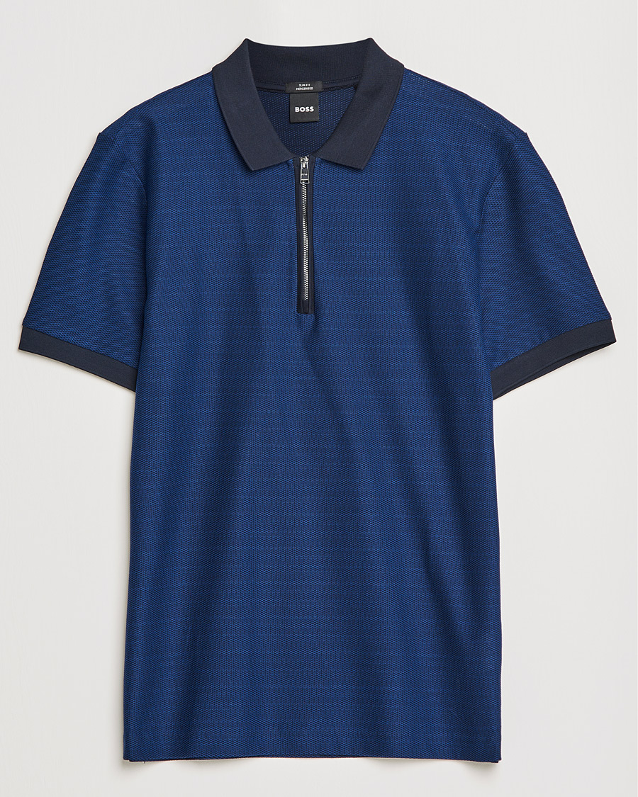 Uomini | Polo | BOSS BLACK | Polston Half-Zip Polo Dark Blue