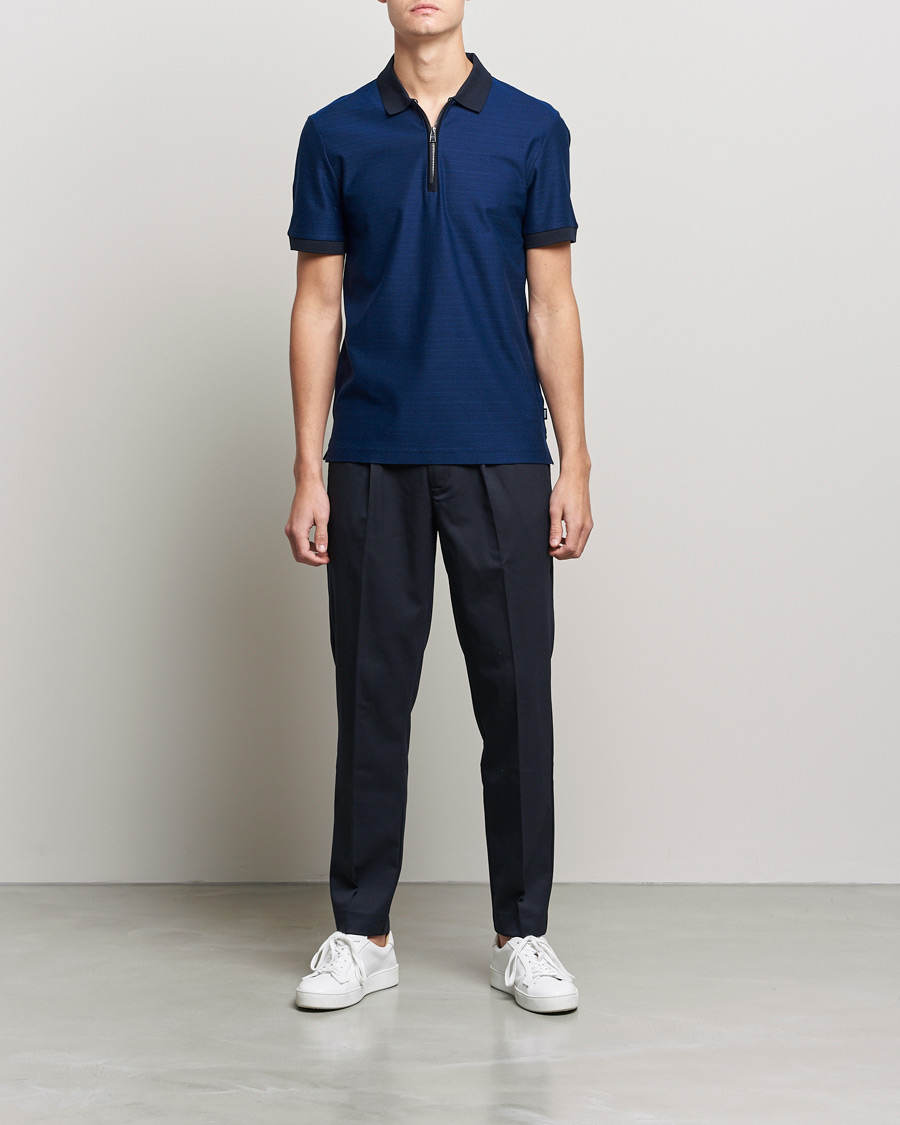Uomini | Polo | BOSS BLACK | Polston Half-Zip Polo Dark Blue