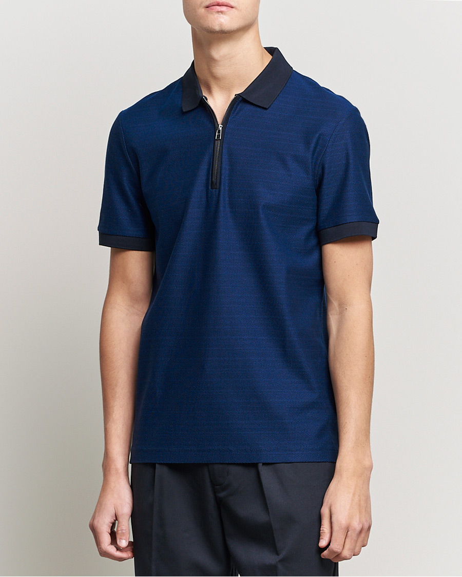 Uomini | Polo | BOSS BLACK | Polston Half-Zip Polo Dark Blue