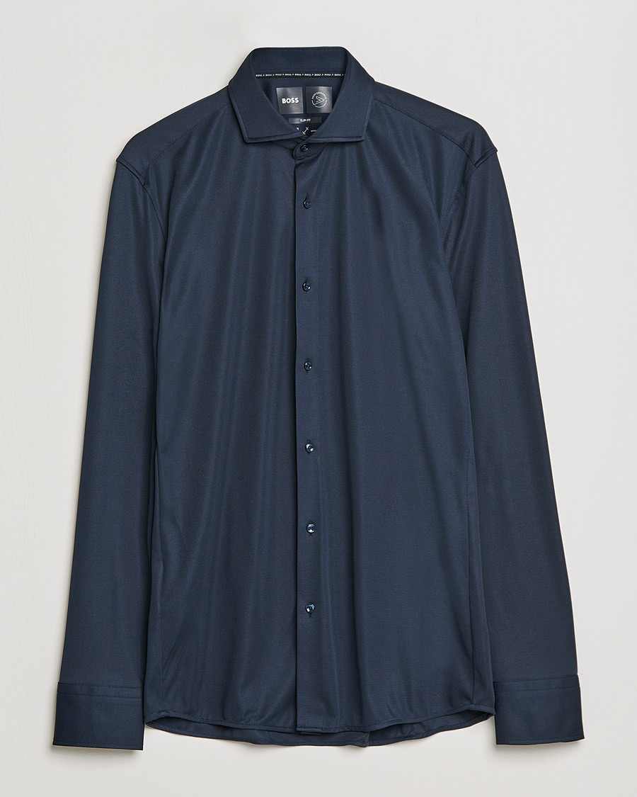 Uomini | Camicie | BOSS BLACK | Hank Performance Stretch Shirt Navy