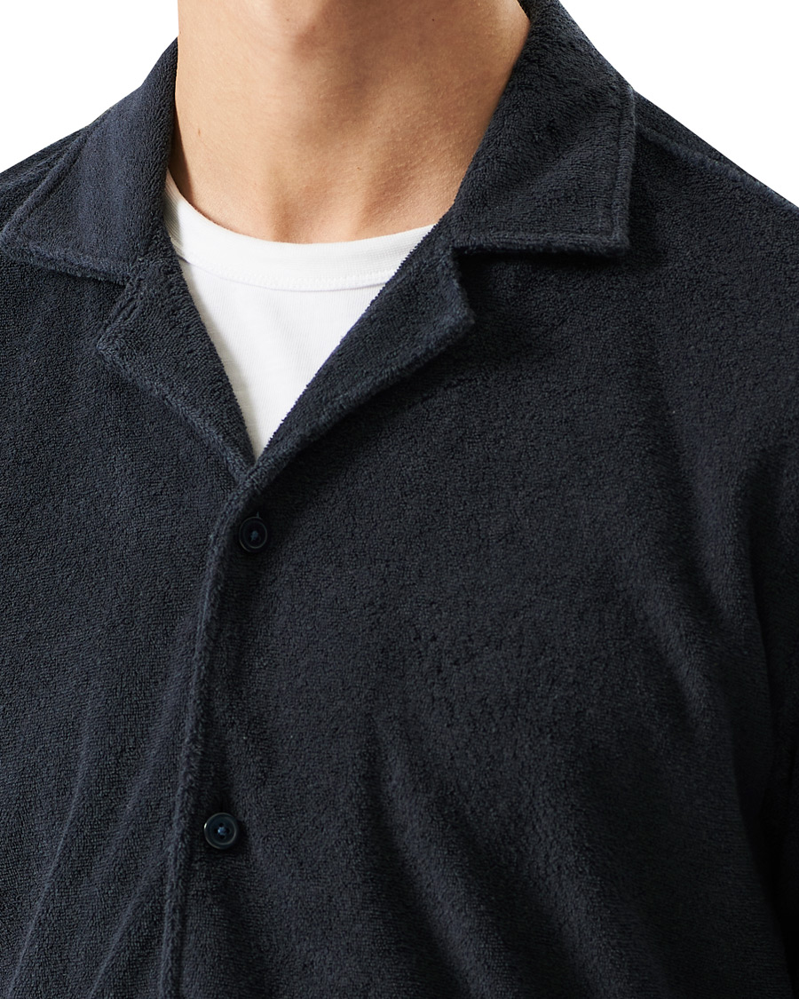 Uomini | Camicie | BOSS BLACK | BOSS Lars Terry Short Sleeve Shirt Dark Blue