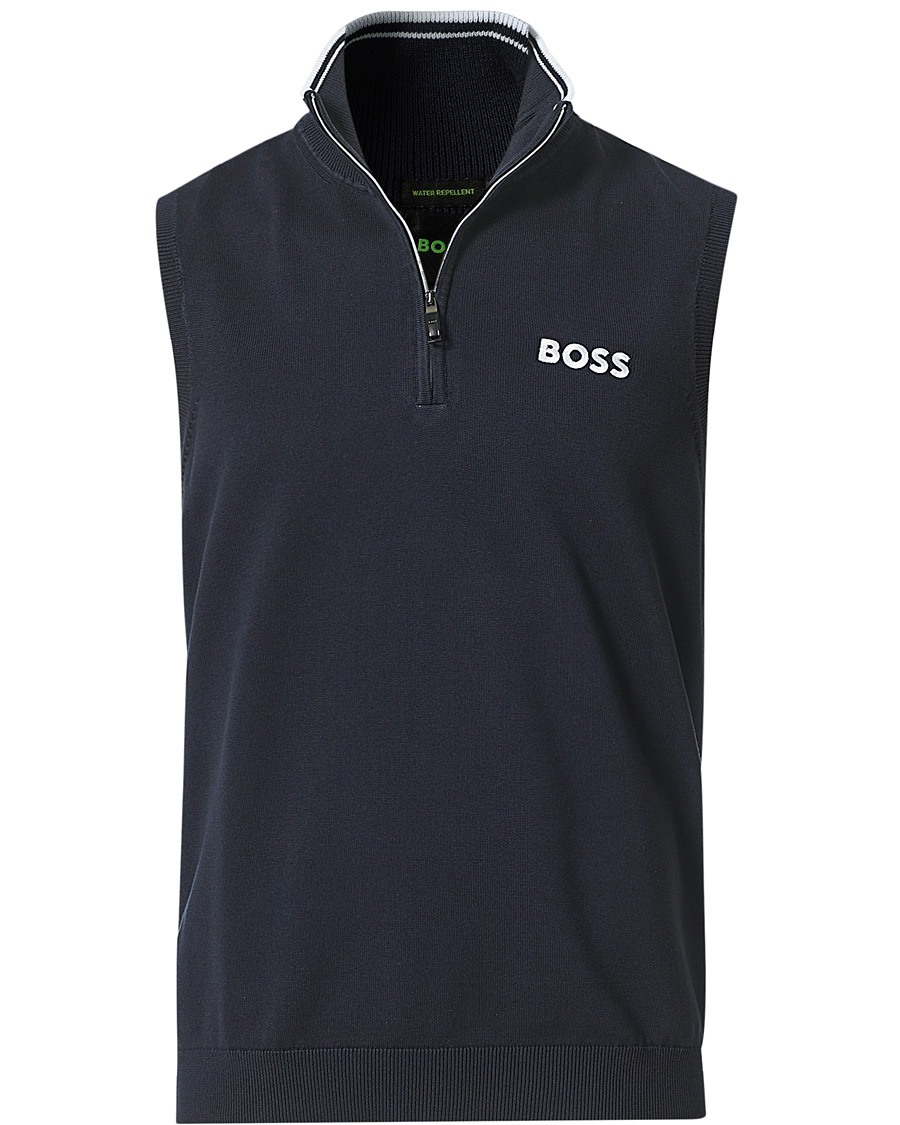 Uomini | Maglieria | BOSS GREEN | Zolf Half Zip Vest Dark Blue