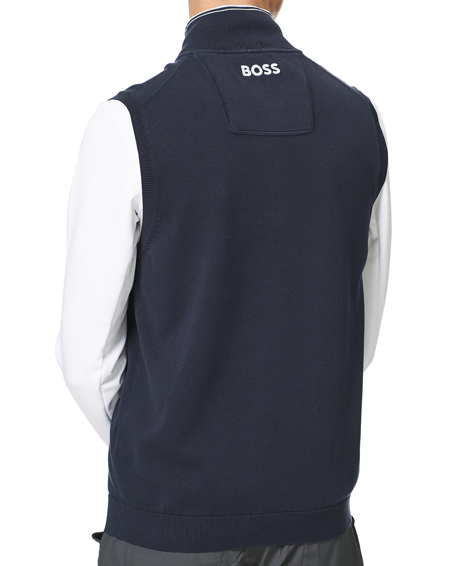 Uomini | Maglieria | BOSS GREEN | Zolf Half Zip Vest Dark Blue