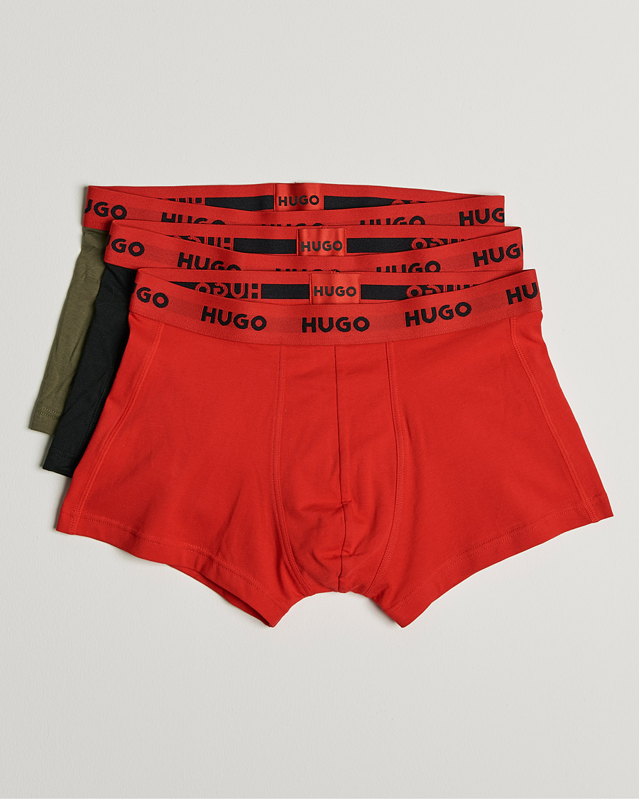 Uomini | Biancheria intima | HUGO | 3-Pack Trunks Black/Green/Red