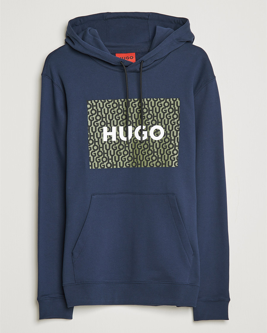 Uomini | Maglieria | HUGO | Dreeman Monogram Logo Hoodie Dark Blue