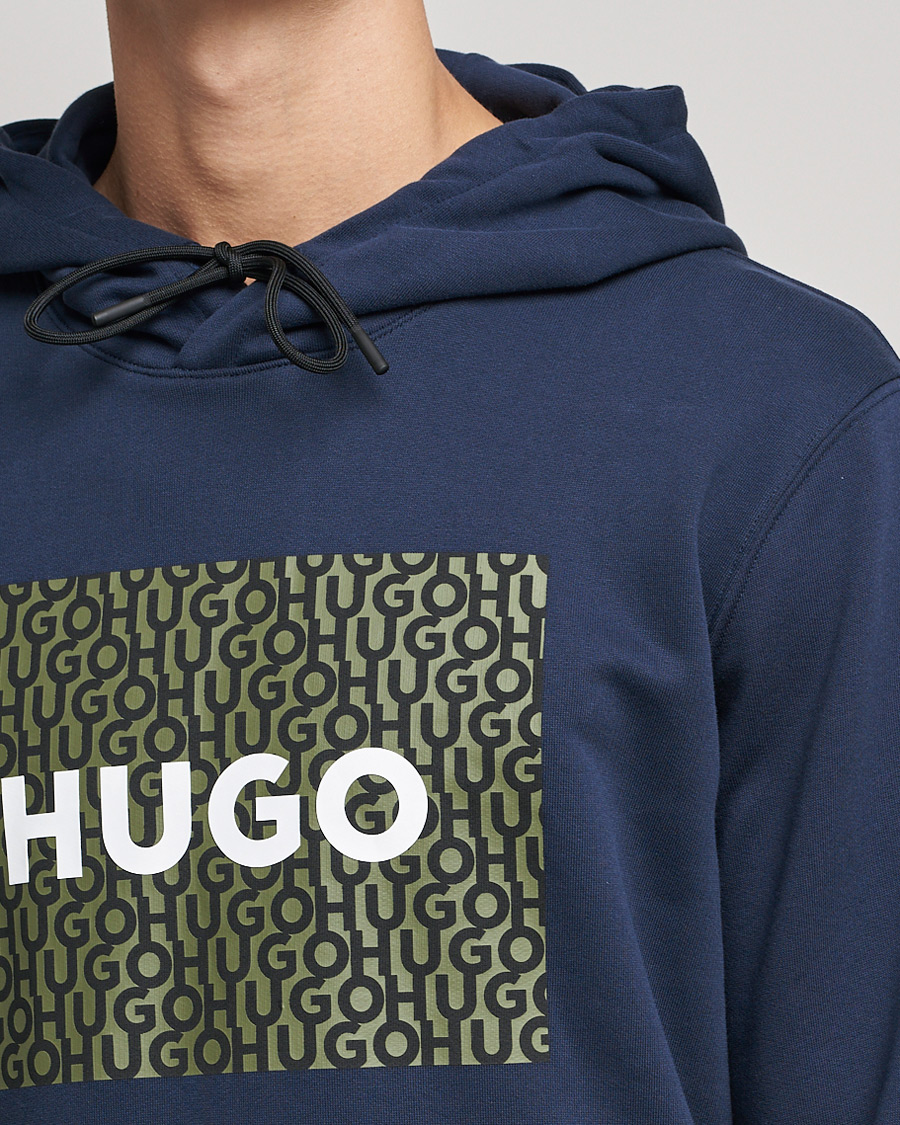 Uomini | Maglieria | HUGO | Dreeman Monogram Logo Hoodie Dark Blue