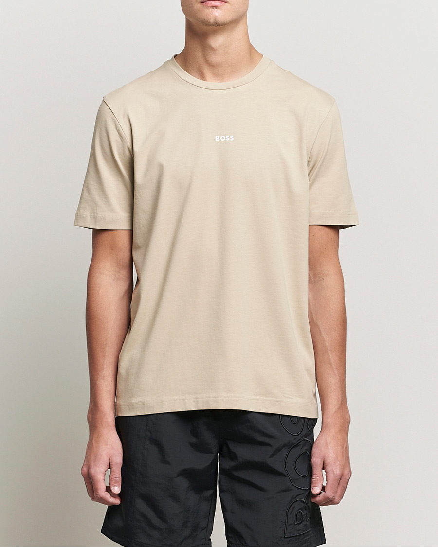 Uomini | T-shirt | BOSS ORANGE | BOSS Casual Tchup Logo Crew Neck Tee Light Beige