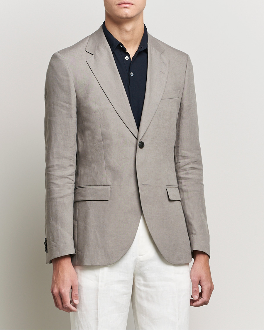 Uomini | Blazers | Tiger of Sweden | Jamonte Linen Blazer Lead Grey