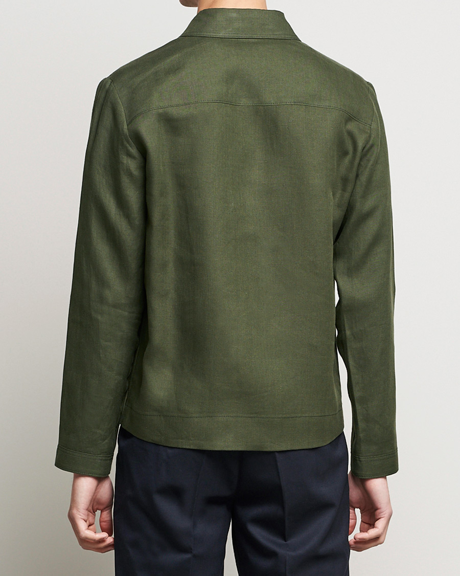 Uomini | Giacche | Tiger of Sweden | Maddon Linen Shirt Jacket Green