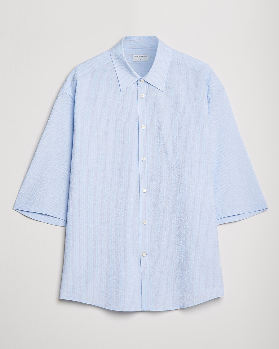Uomini | Camicie | Tiger of Sweden | Kevin Short Sleeve Shirt Light blue
