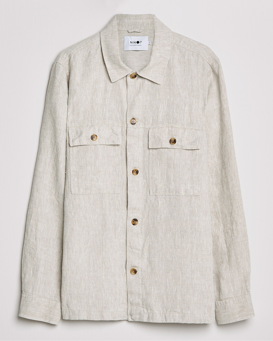 Uomini | Camicie | NN07 | Wilas Linen Overshirt Oat