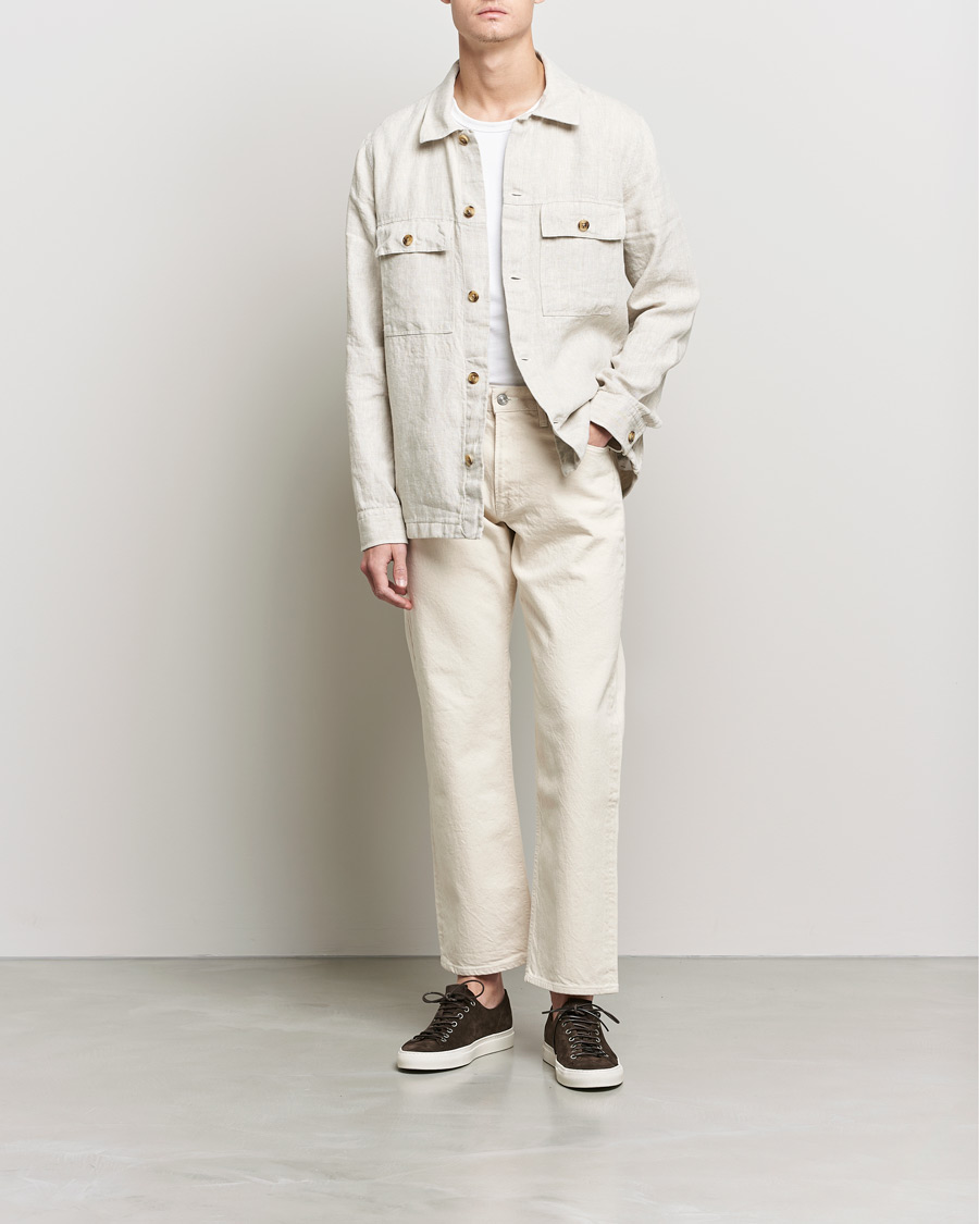 Uomini | Camicie | NN07 | Wilas Linen Overshirt Oat