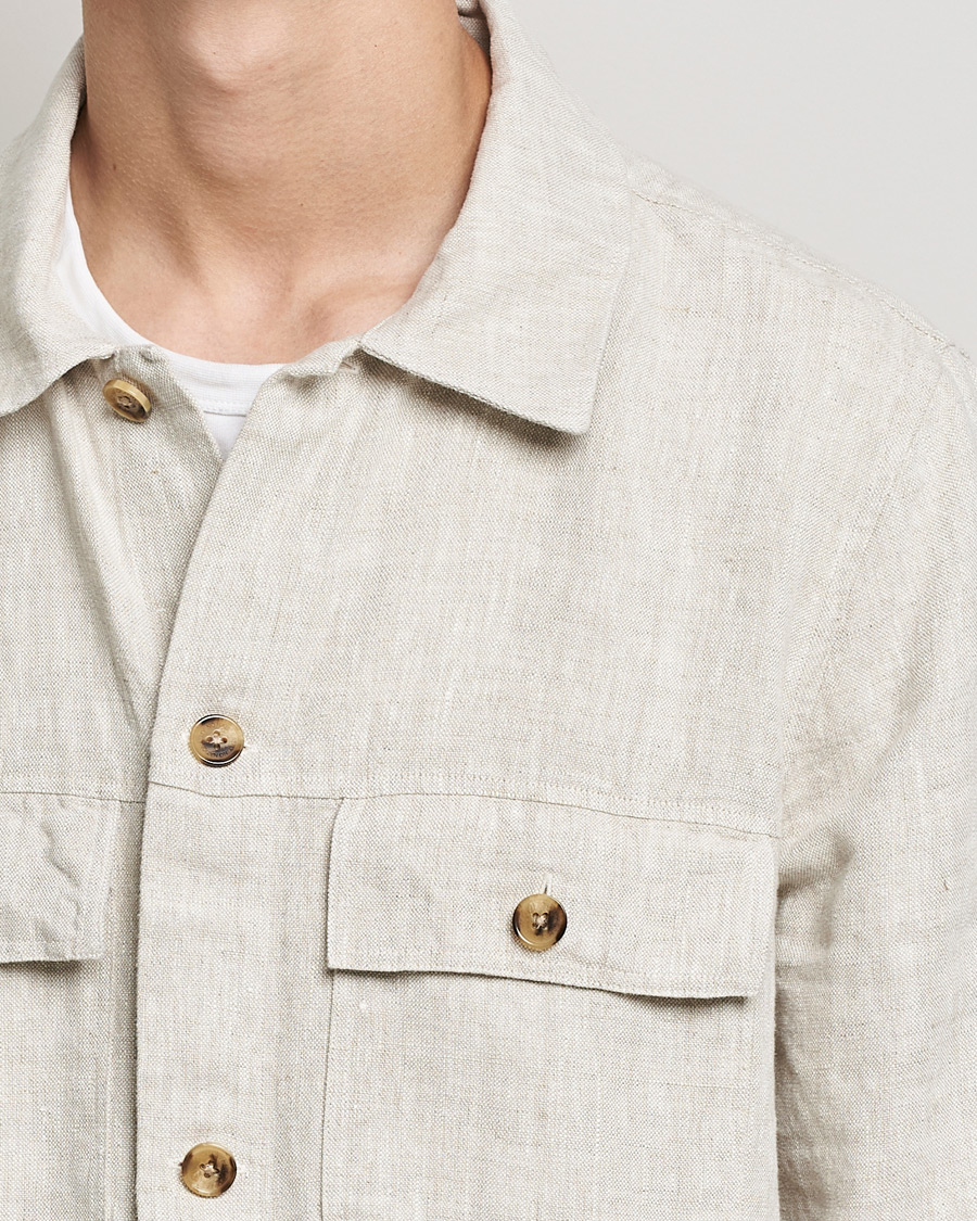 Uomini | Camicie | NN07 | Wilas Linen Overshirt Oat