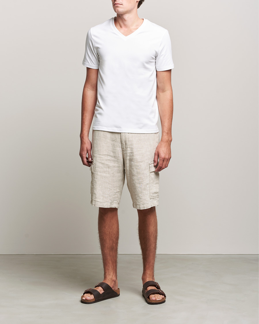 Uomini | Pantaloncini | NN07 | Arnie Cargo Linen Shorts Oat
