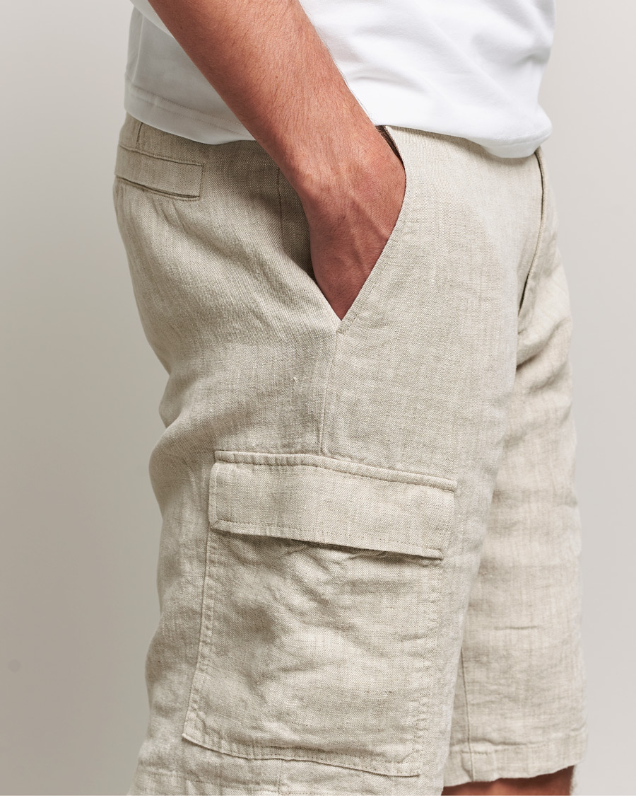 Uomini | Pantaloncini | NN07 | Arnie Cargo Linen Shorts Oat