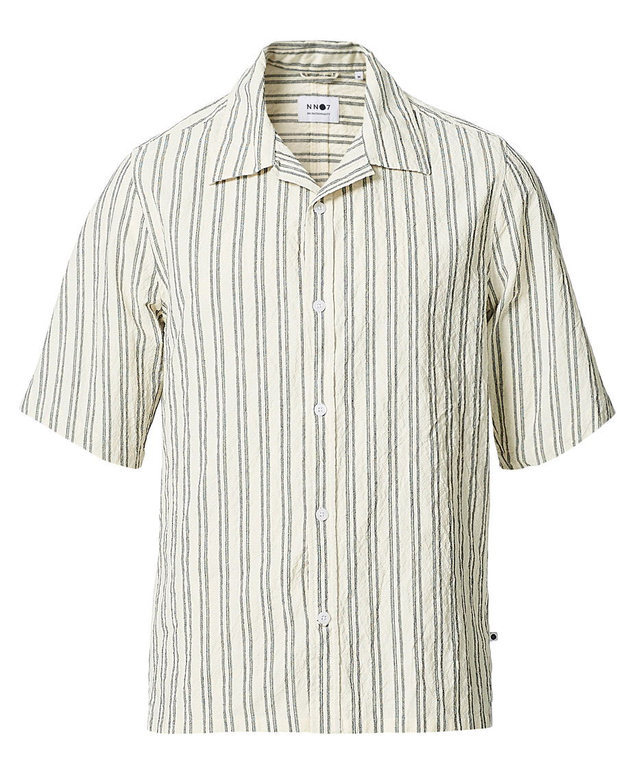 Uomini | Camicie | NN07 | Ole Short Sleeve Striped Shirt White/Black