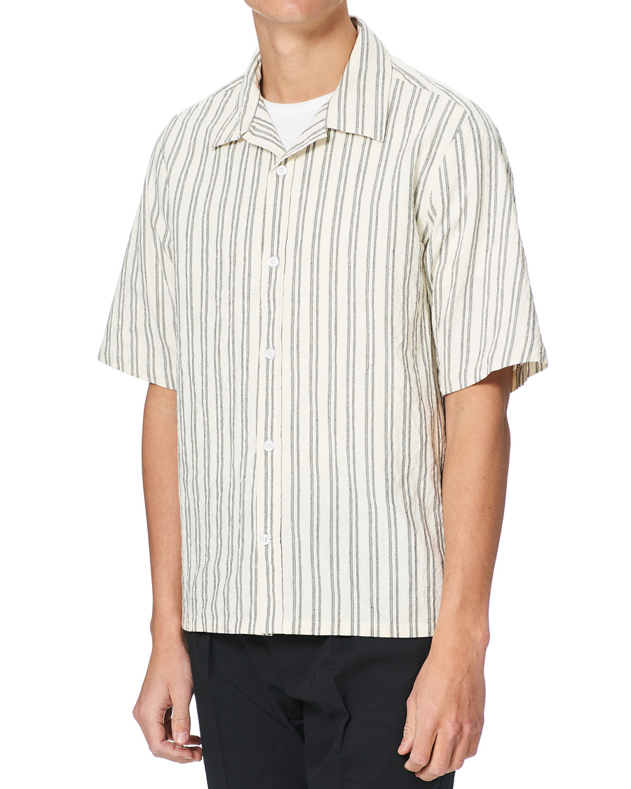 Uomini | Camicie | NN07 | Ole Short Sleeve Striped Shirt White/Black