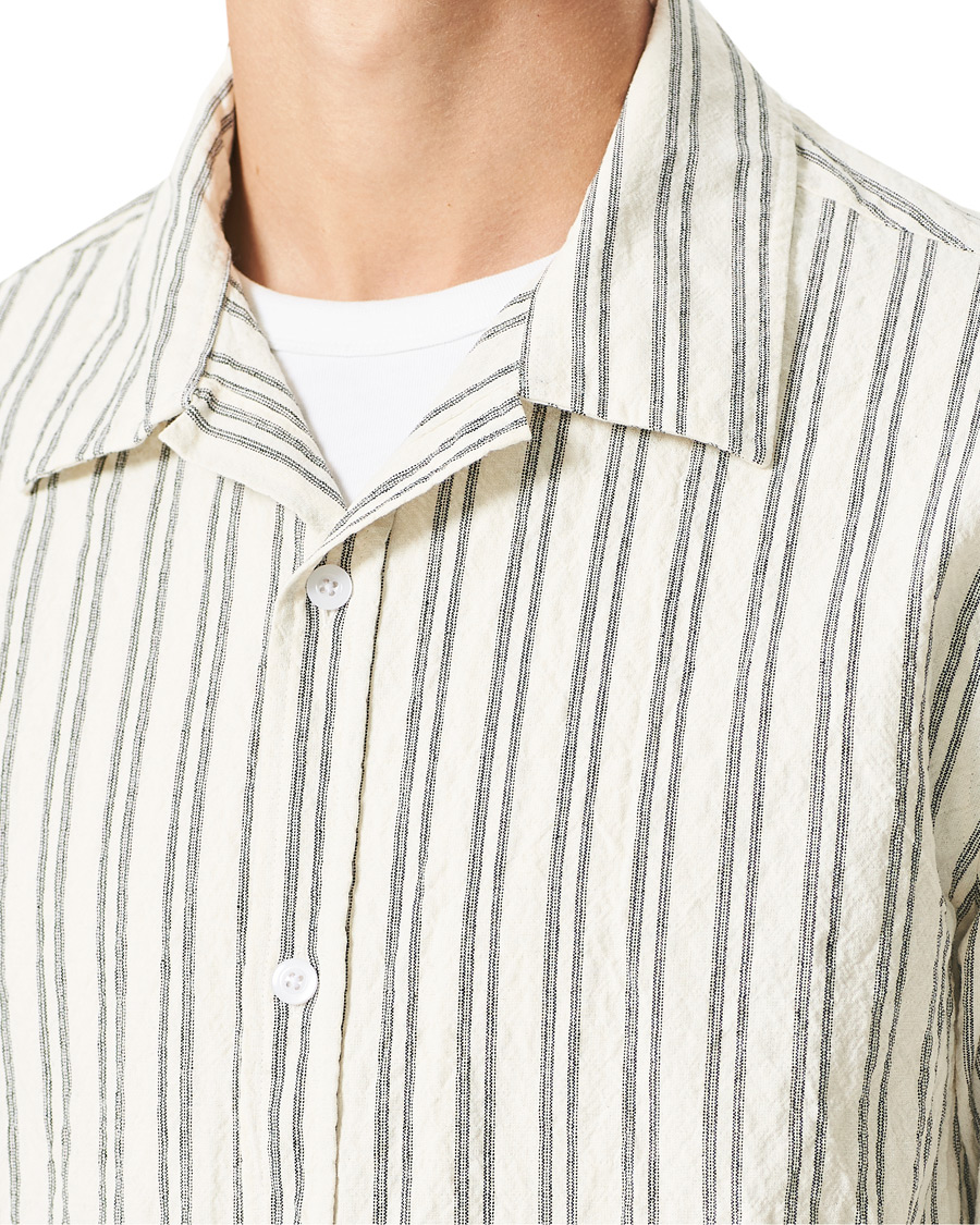 Uomini | Camicie | NN07 | Ole Short Sleeve Striped Shirt White/Black