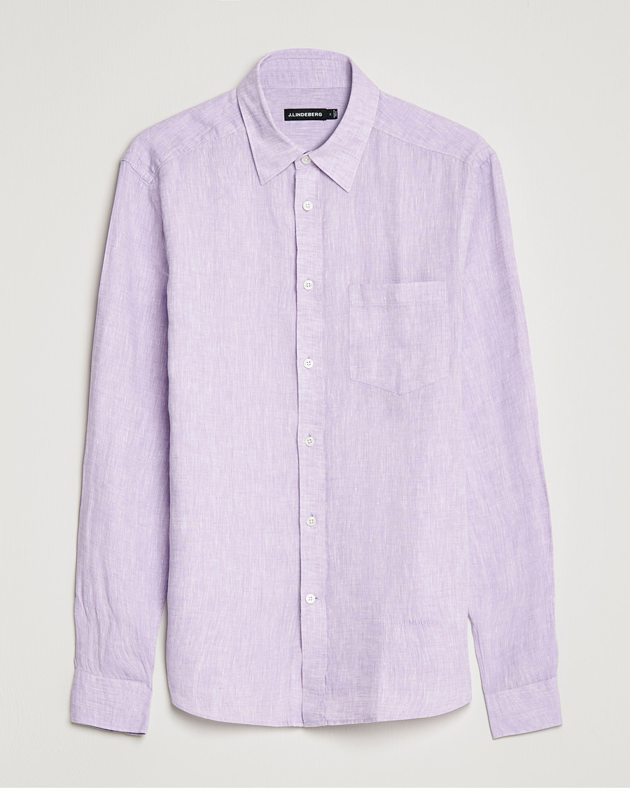 Uomini | Camicie | J.Lindeberg | Linen Melange Slim Shirt Rhapsody