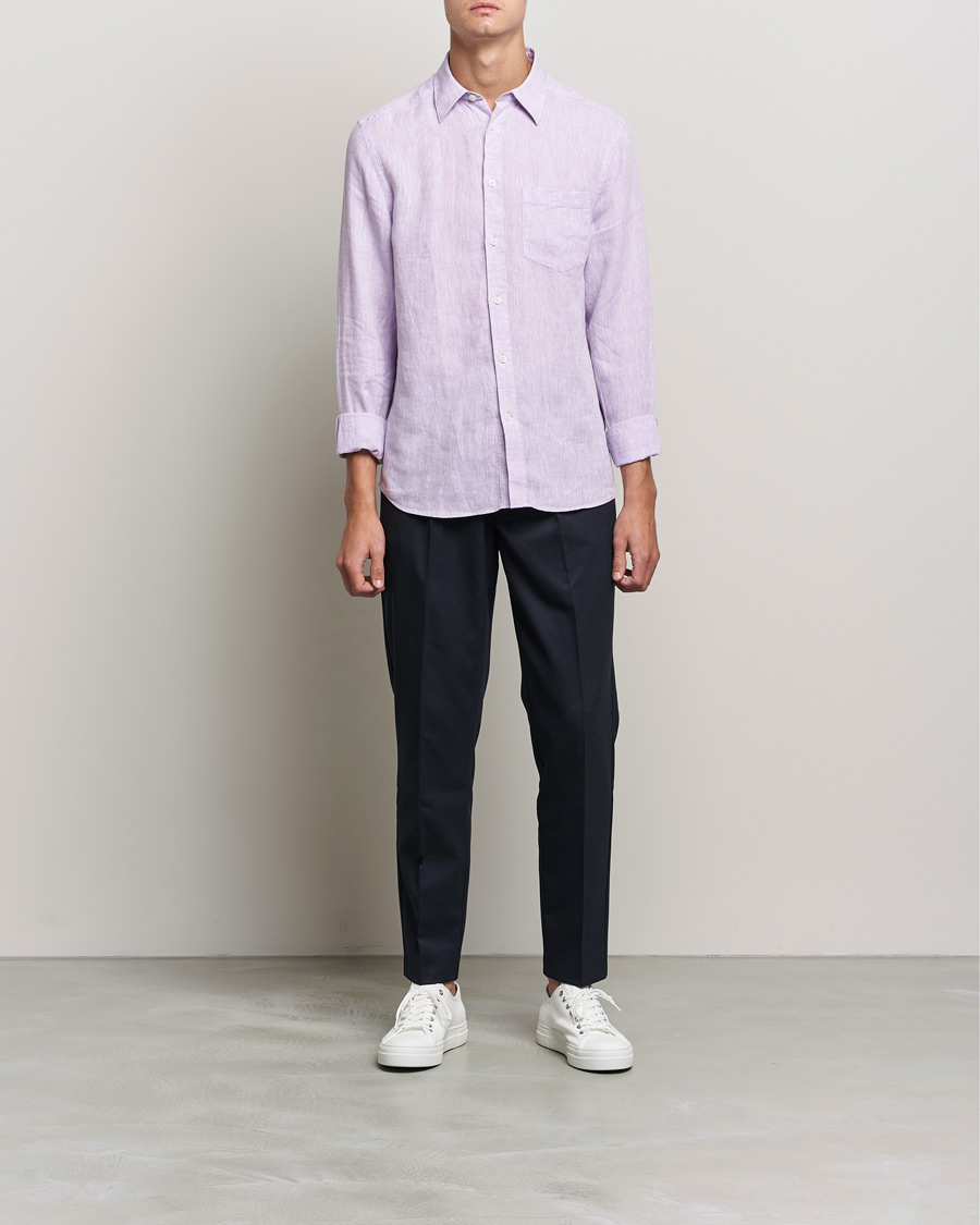 Uomini | Camicie | J.Lindeberg | Linen Melange Slim Shirt Rhapsody