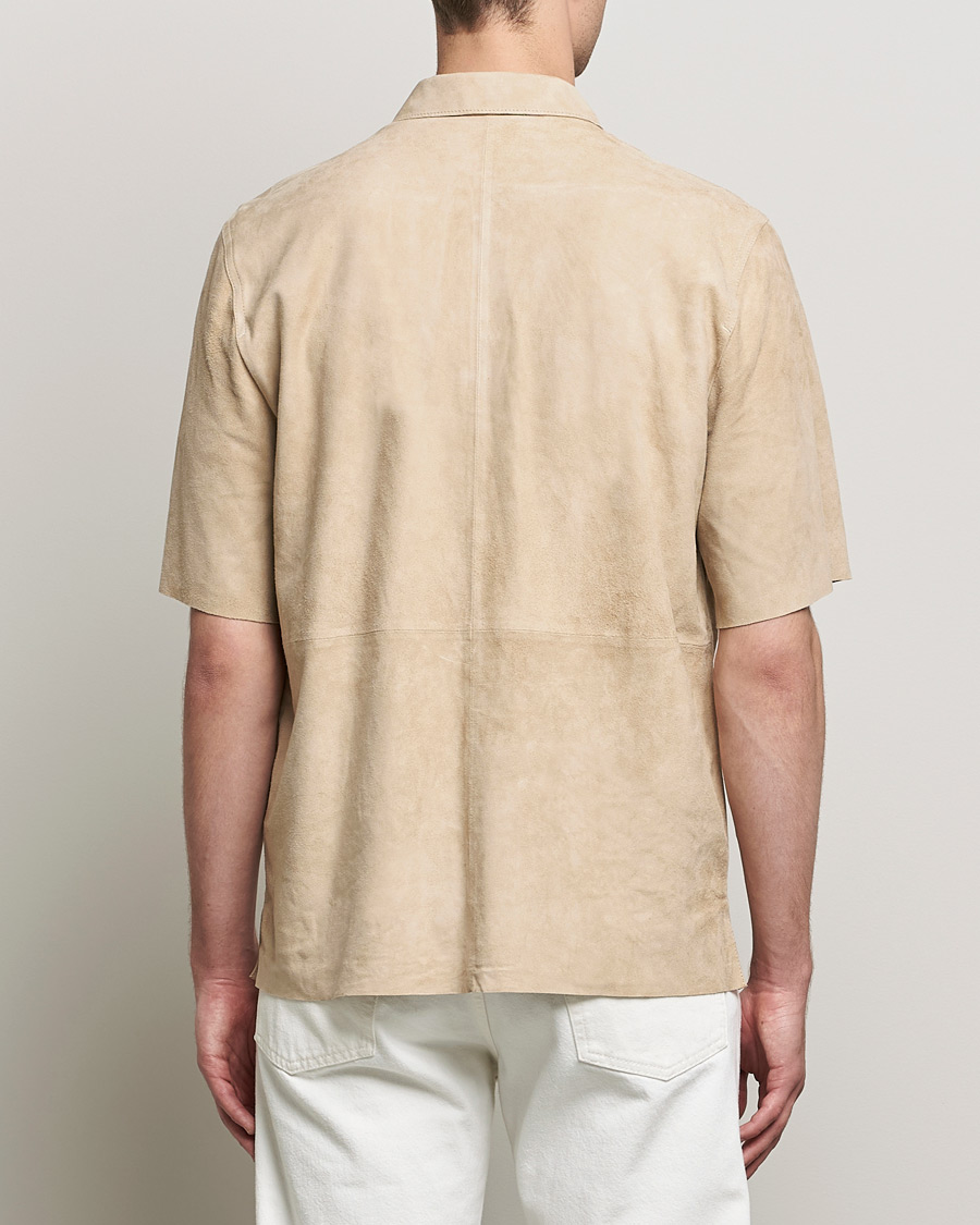 Uomini | Camicie | J.Lindeberg | Shorty Short Sleeve Suede Shirt Safari Beige
