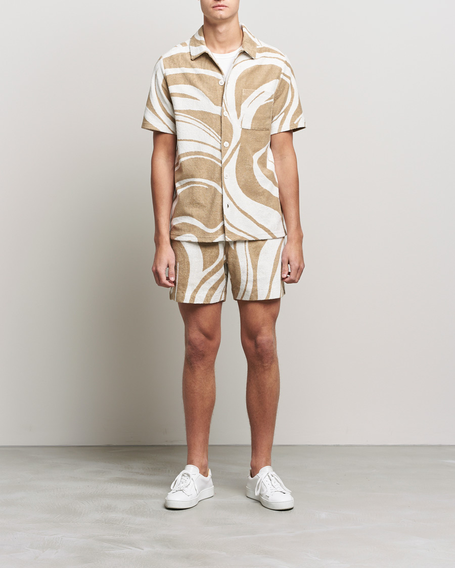 Uomini | Camicie | J.Lindeberg | BillyToweling Jacquard Shirt Safari Beige