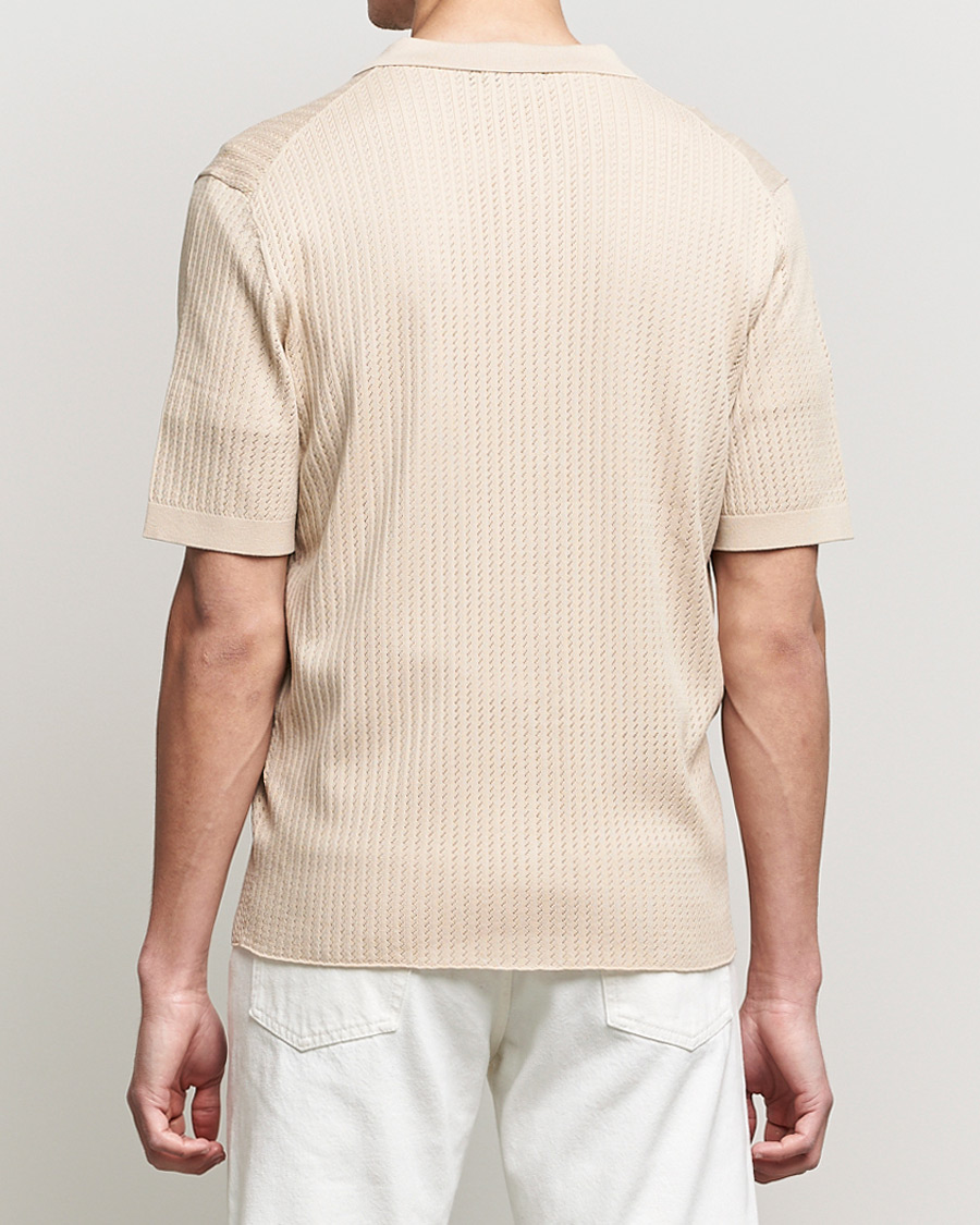 Uomini | Camicie | J.Lindeberg | Skyler Rayon Silk Knit Shirt Safari Beige