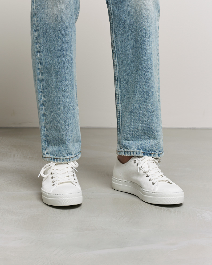 Uomini | J.Lindeberg Art Signature Canvas Sneaker White | J.Lindeberg | Art Signature Canvas Sneaker White