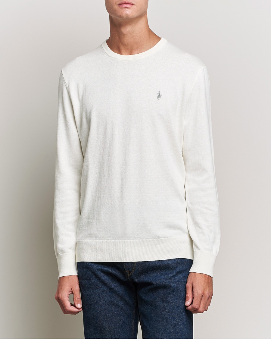 Uomini | Maglieria | Polo Ralph Lauren | Cotton/Cashmere Crew Neck Pullover Deckwash White