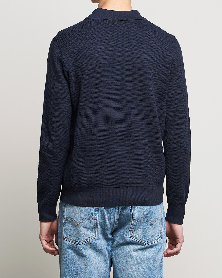 Uomini | Maglieria | Polo Ralph Lauren | Textured Knitted Polo Navy