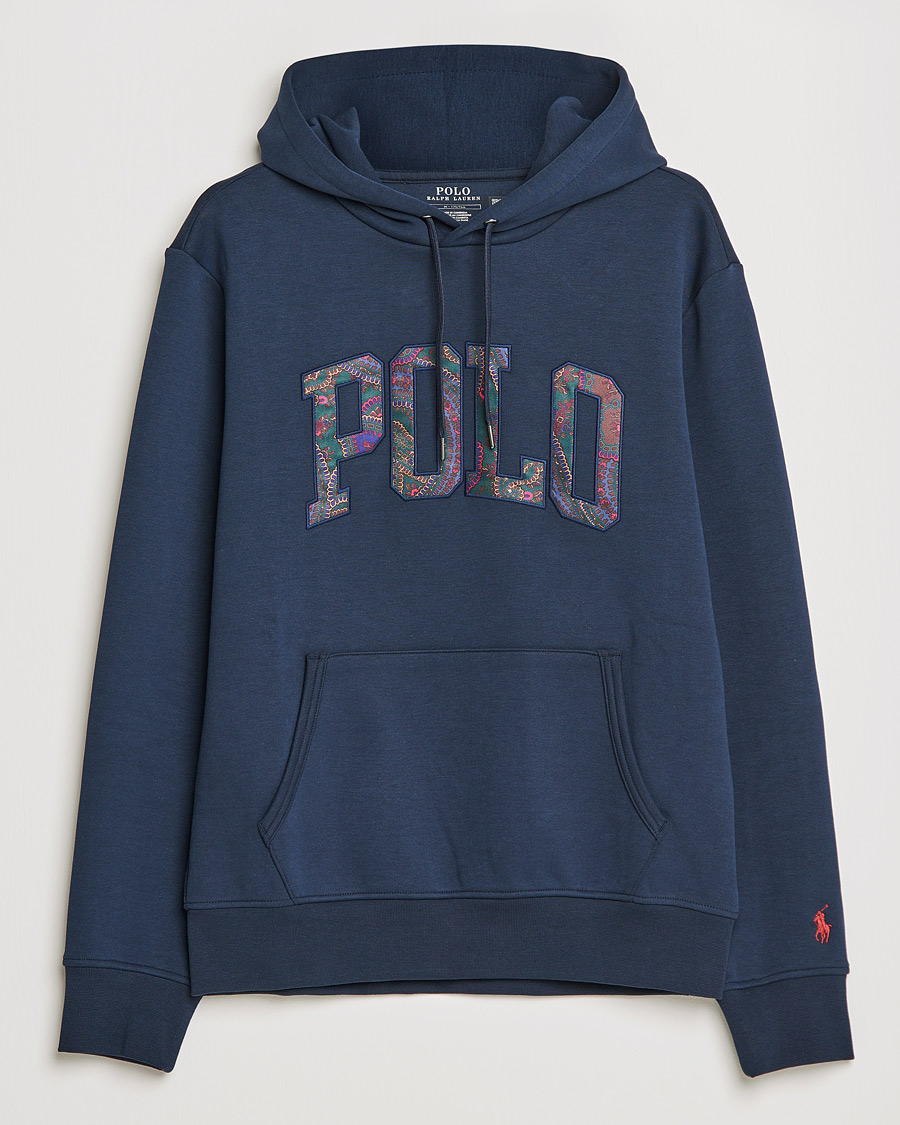 Uomini | Maglieria | Polo Ralph Lauren | Double Knit Paisley Retro Logo Hoodie Aviator Navy