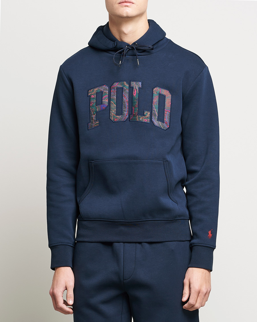 Uomini | Maglieria | Polo Ralph Lauren | Double Knit Paisley Retro Logo Hoodie Aviator Navy