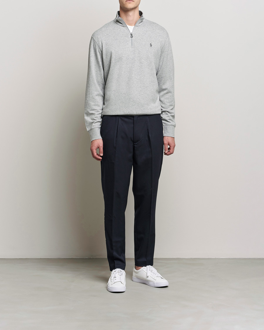 Uomini | Maglieria | Polo Ralph Lauren | Double Knit Half-Zip Sweater Andover Heather