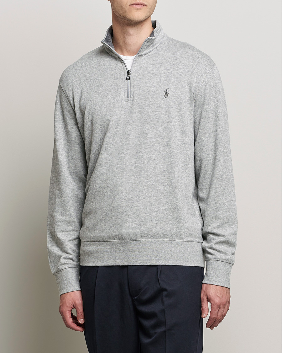 Uomini | Maglieria | Polo Ralph Lauren | Double Knit Half-Zip Sweater Andover Heather