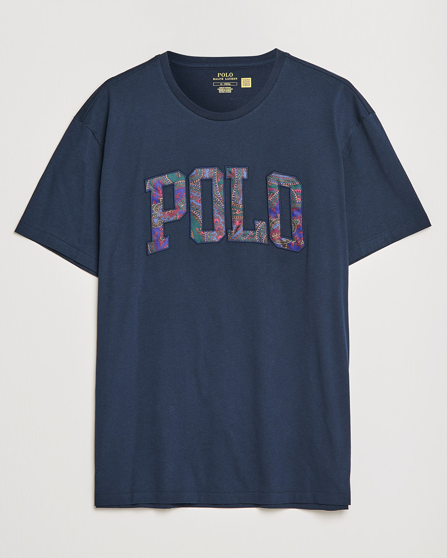 Uomini | T-shirt | Polo Ralph Lauren | Paisley Retro Logo Crew Neck Tee Aviator Navy