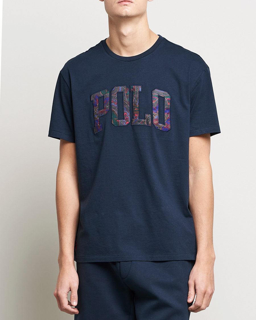 Uomini | T-shirt | Polo Ralph Lauren | Paisley Retro Logo Crew Neck Tee Aviator Navy