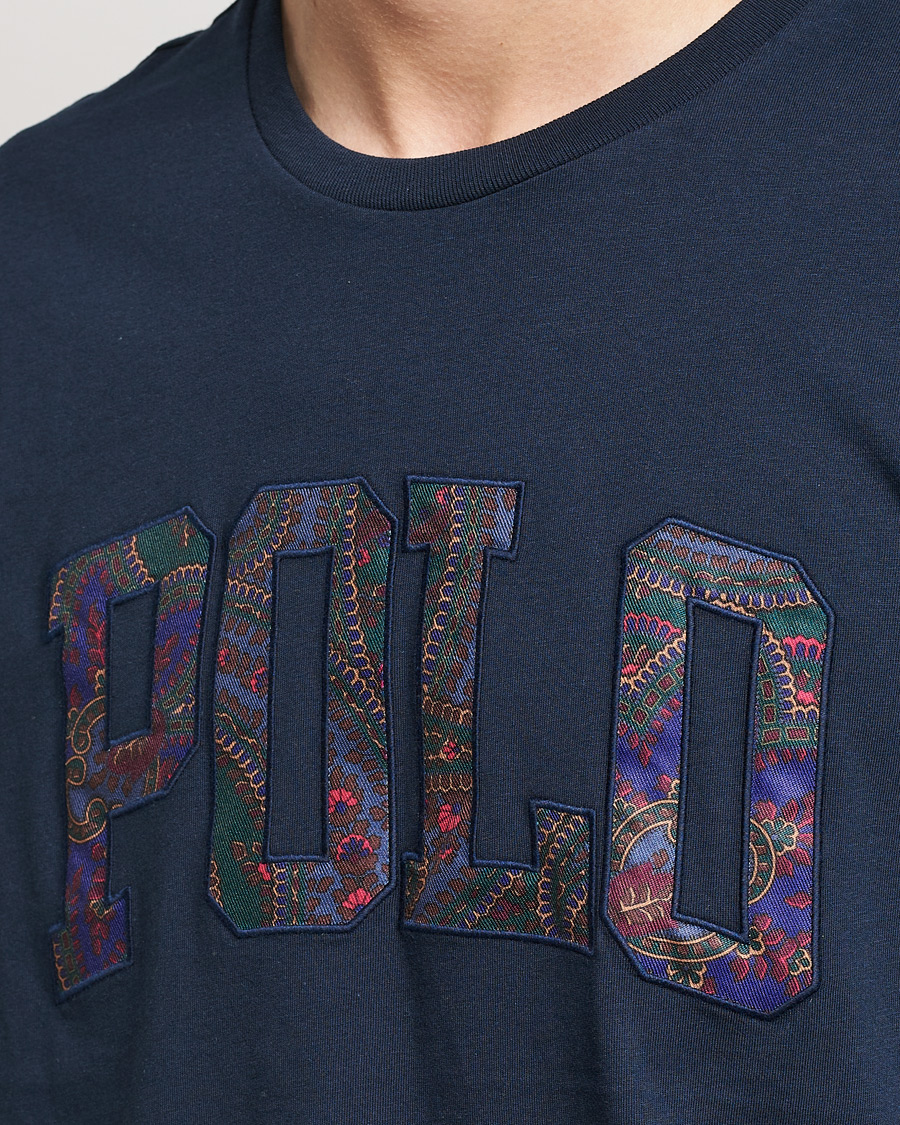 Uomini | T-shirt | Polo Ralph Lauren | Paisley Retro Logo Crew Neck Tee Aviator Navy