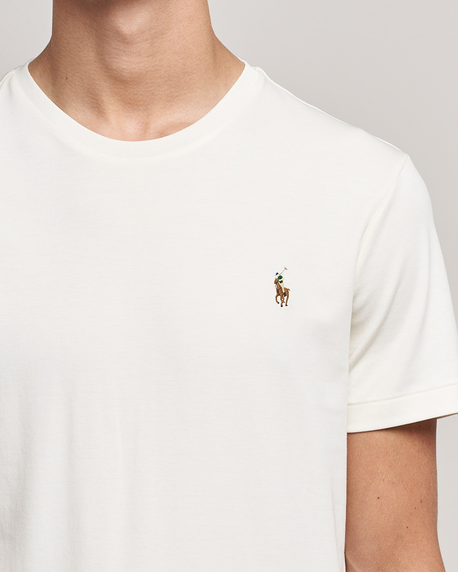 Uomini | T-shirt | Polo Ralph Lauren | Luxury Pima Cotton Crew Neck T-Shirt Clubhouse Cream