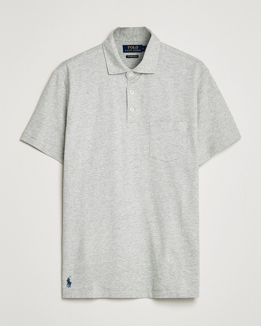 Uomini | Polo | Polo Ralph Lauren | Custom Slim Fit Cotton/Linen Polo Andover Heather