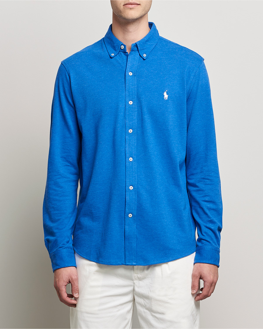 Uomini | Camicie | Polo Ralph Lauren | Featherweight Mesh Shirt Dockside Blue Heather
