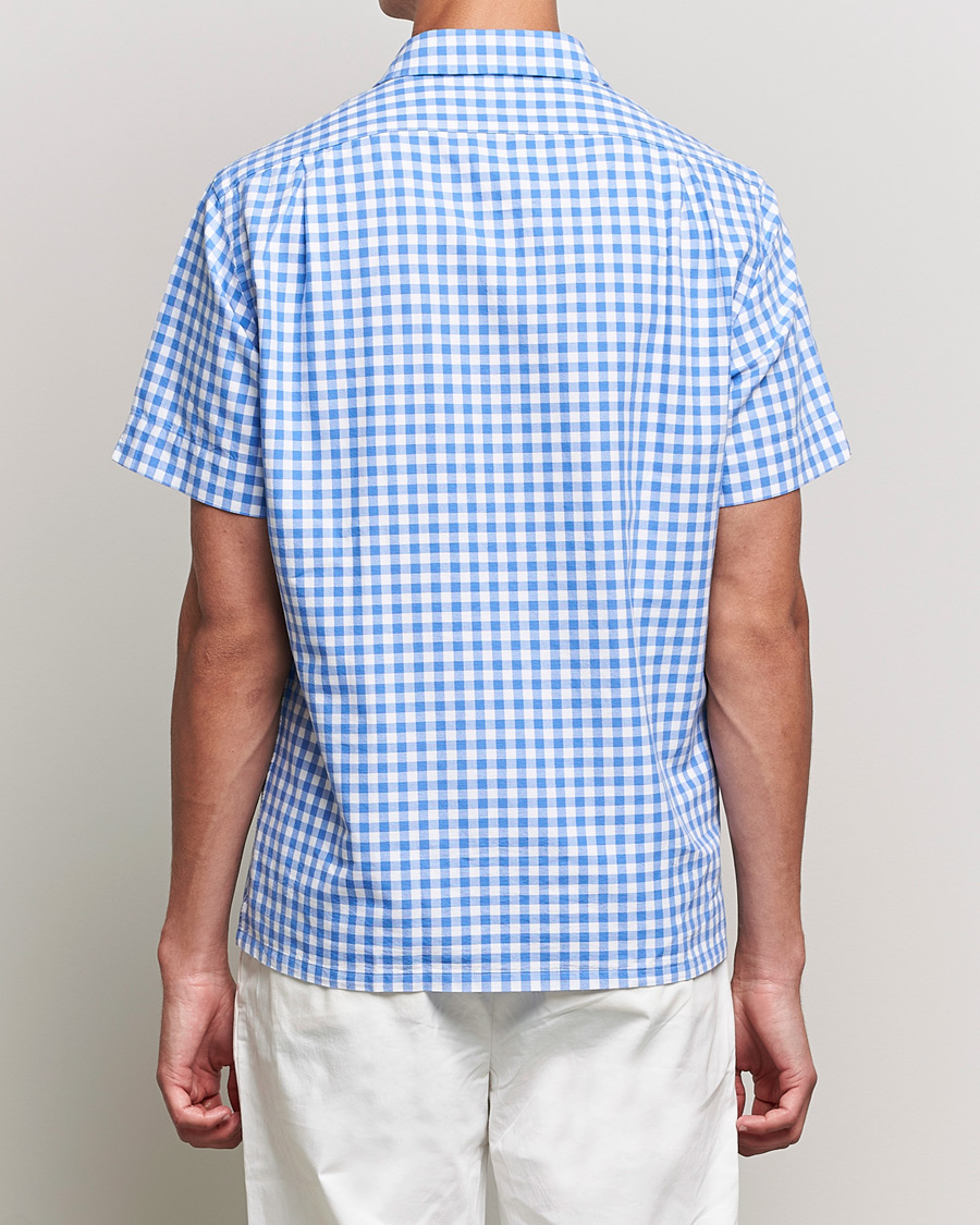 Uomini | Camicie | Polo Ralph Lauren | Short Sleeve Resort Collar Checked Shirt Blue/White