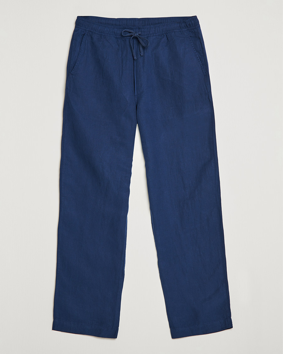 Uomini | Pantaloni | Polo Ralph Lauren | Linen/Silk Drawstring Trousers Newport Navy