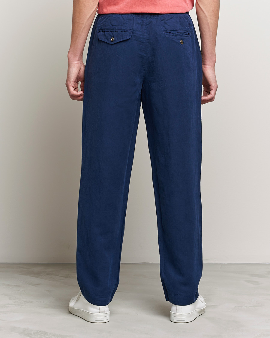 Uomini | Pantaloni | Polo Ralph Lauren | Linen/Silk Drawstring Trousers Newport Navy