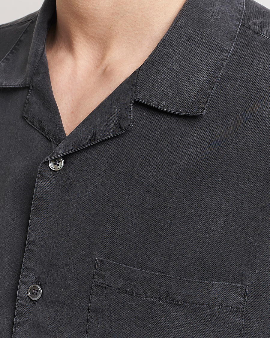 Uomini | Camicie | A Day's March | Yamu Lyocell Shirt Off Black