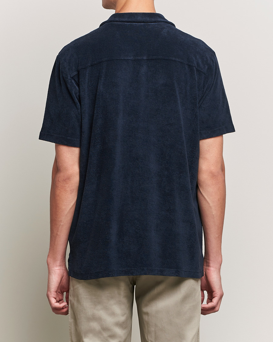 Uomini | Camicie | A Day's March | Yamu Short Sleeve Terry Shirt Navy