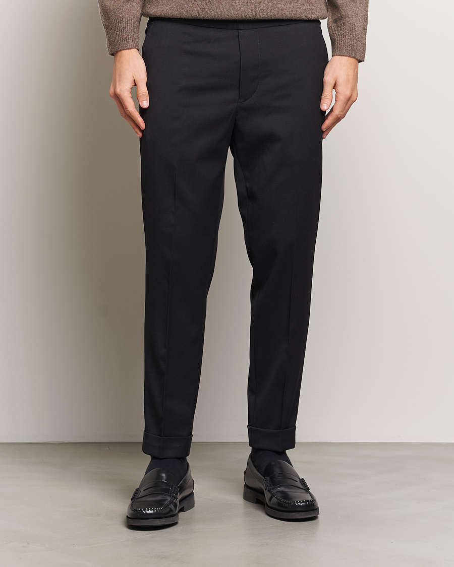 Uomini | Pantaloni | Filippa K | Terry Cropped Trousers Black