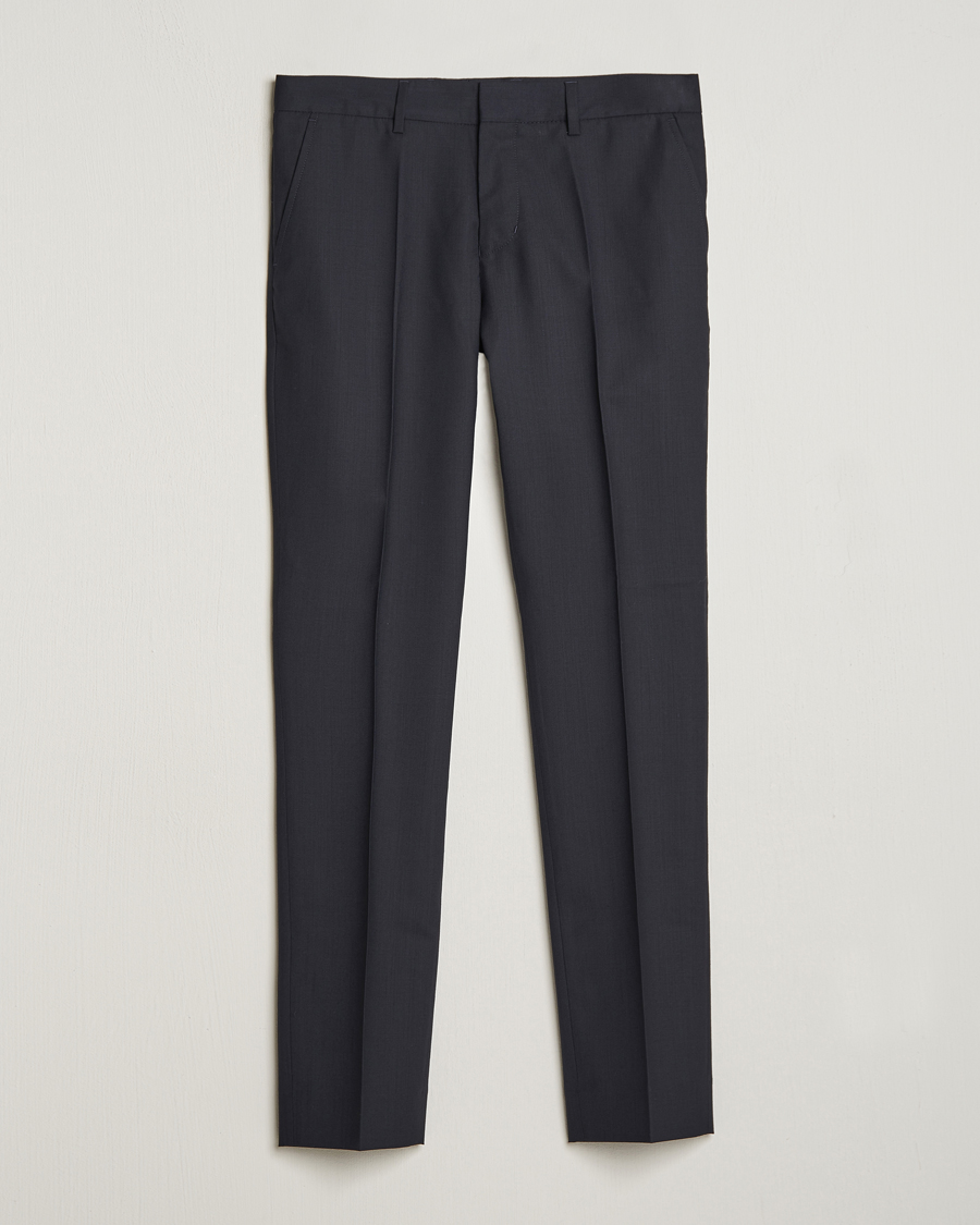 Uomini | Pantaloni | Filippa K | Liam Cool Wool Slacks Dark Navy