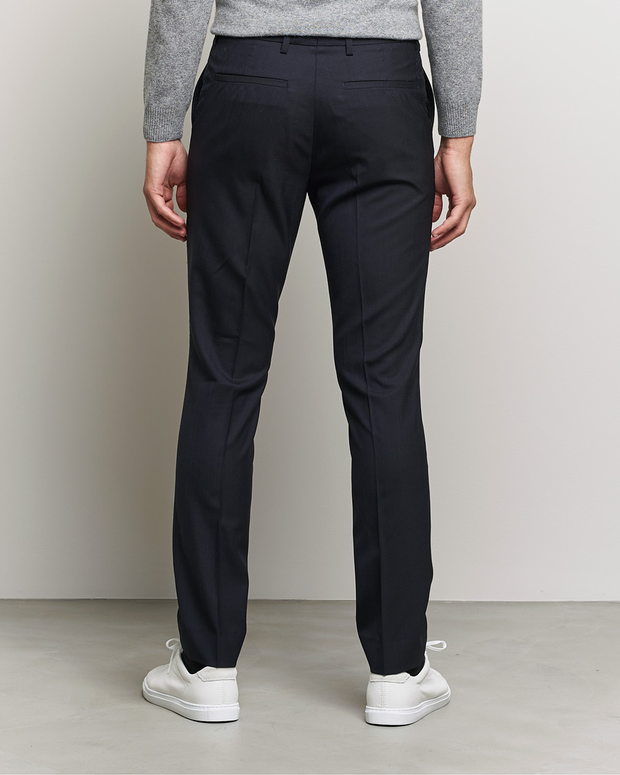 Uomini | Pantaloni | Filippa K | Liam Cool Wool Slacks Dark Navy