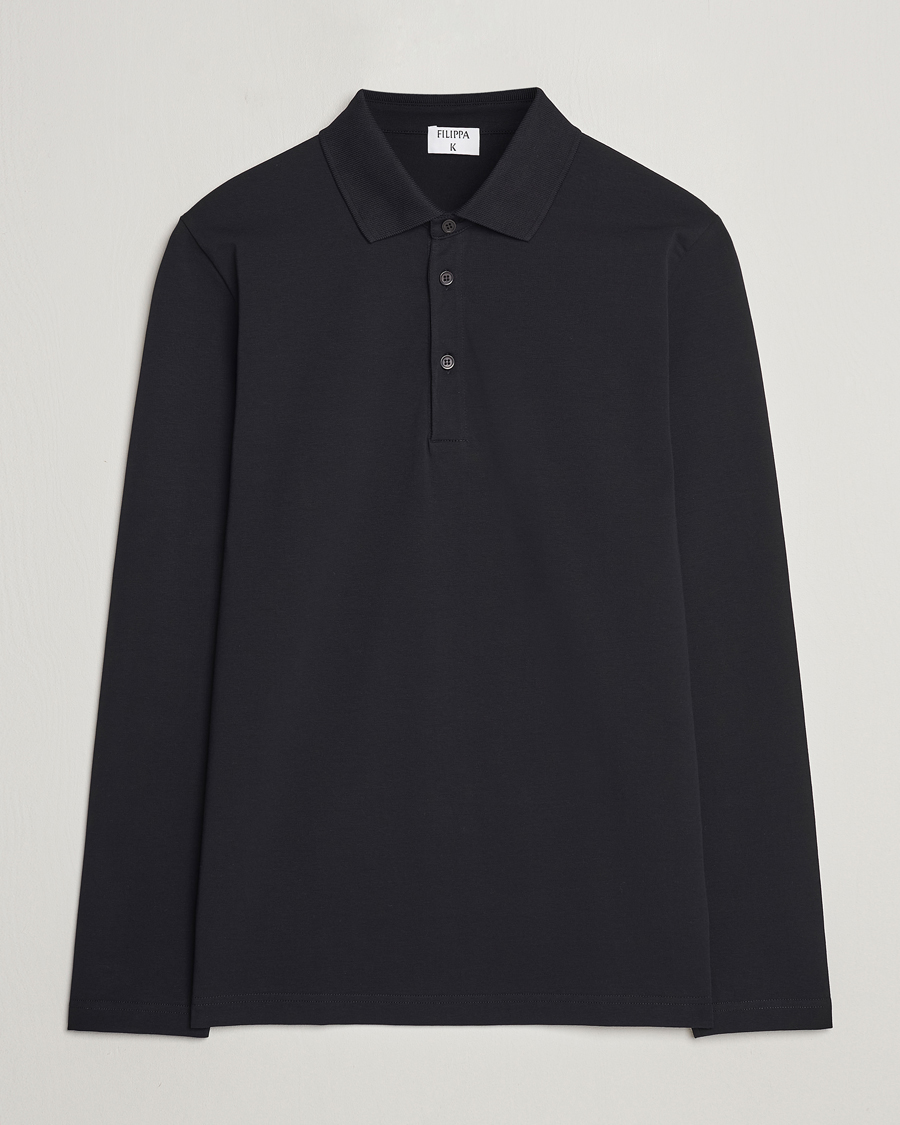 Uomini | Polo | Filippa K | Luke Lycra Poloshirt Black